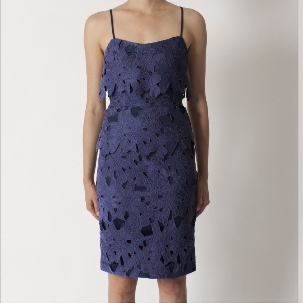 Black Halo Ora Lace Dress in Navy